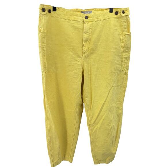 Everlane Fatigue Barrel Pants Size 16 Butter Yellow Spring Summer Linen Blend - Picture 3 of 8